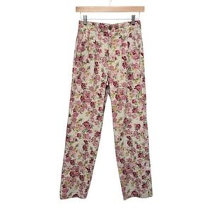 Teddy Fresh Pants Womens 25 Floral Rose Print Straight‎ Leg Vintage Style